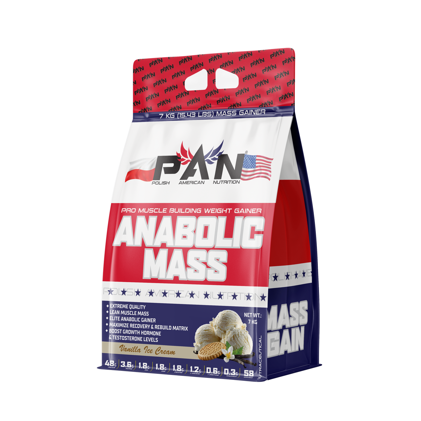 PAN Nutrition Anabolic Mass Bag 7kg | 58 Servings