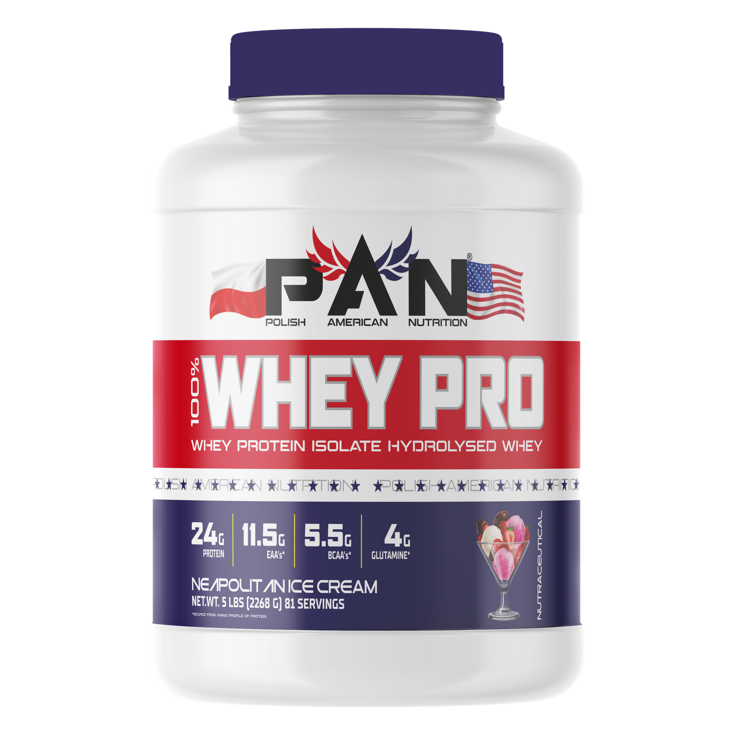 Pan Nutrition 100% Whey PRO 2268g | 81 Servings