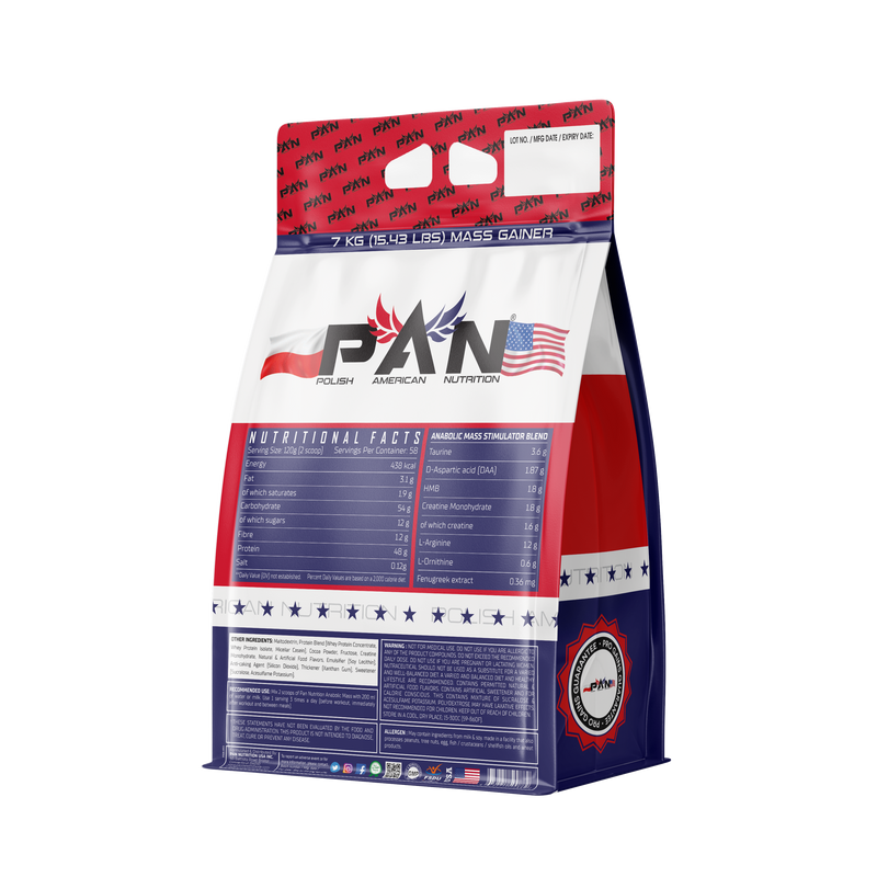 PAN Nutrition Anabolic Mass Bag 7kg | 58 Servings
