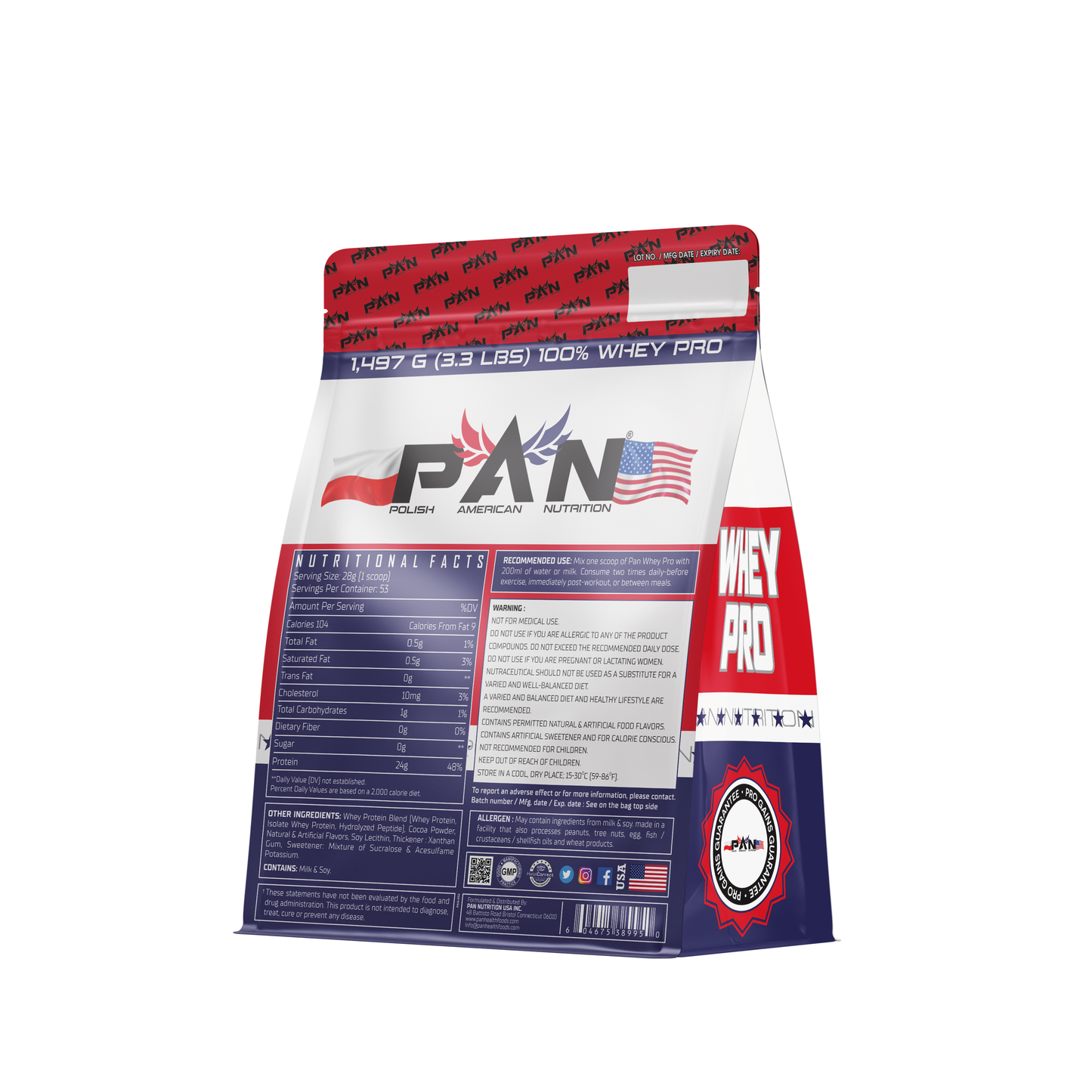 Pan Nutrition Whey Pro Bag 3.3 LBS