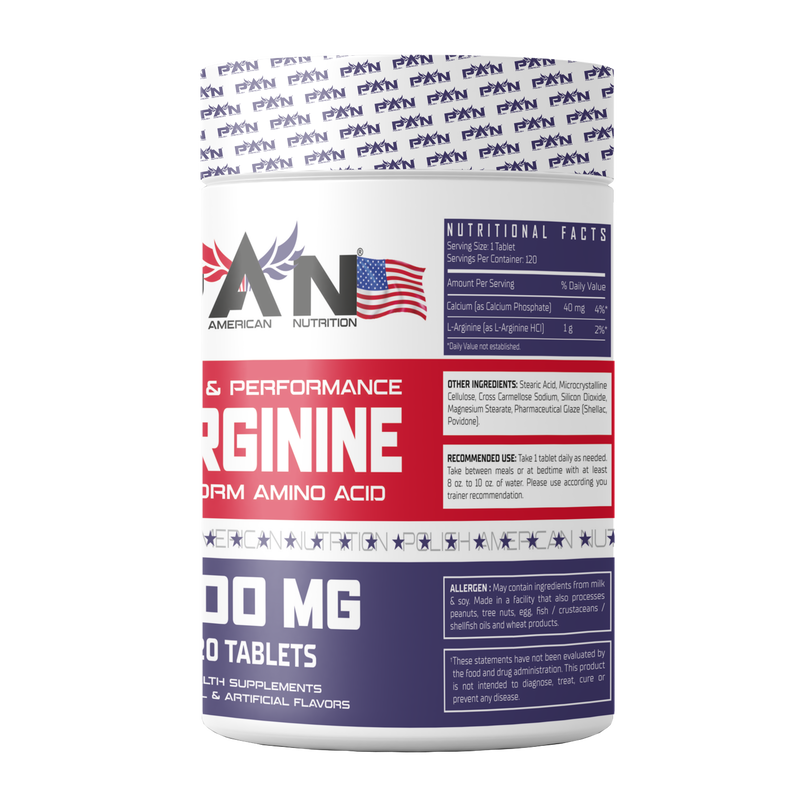 Pan Nutrition L Arginine 1000mg | 120 Tablets