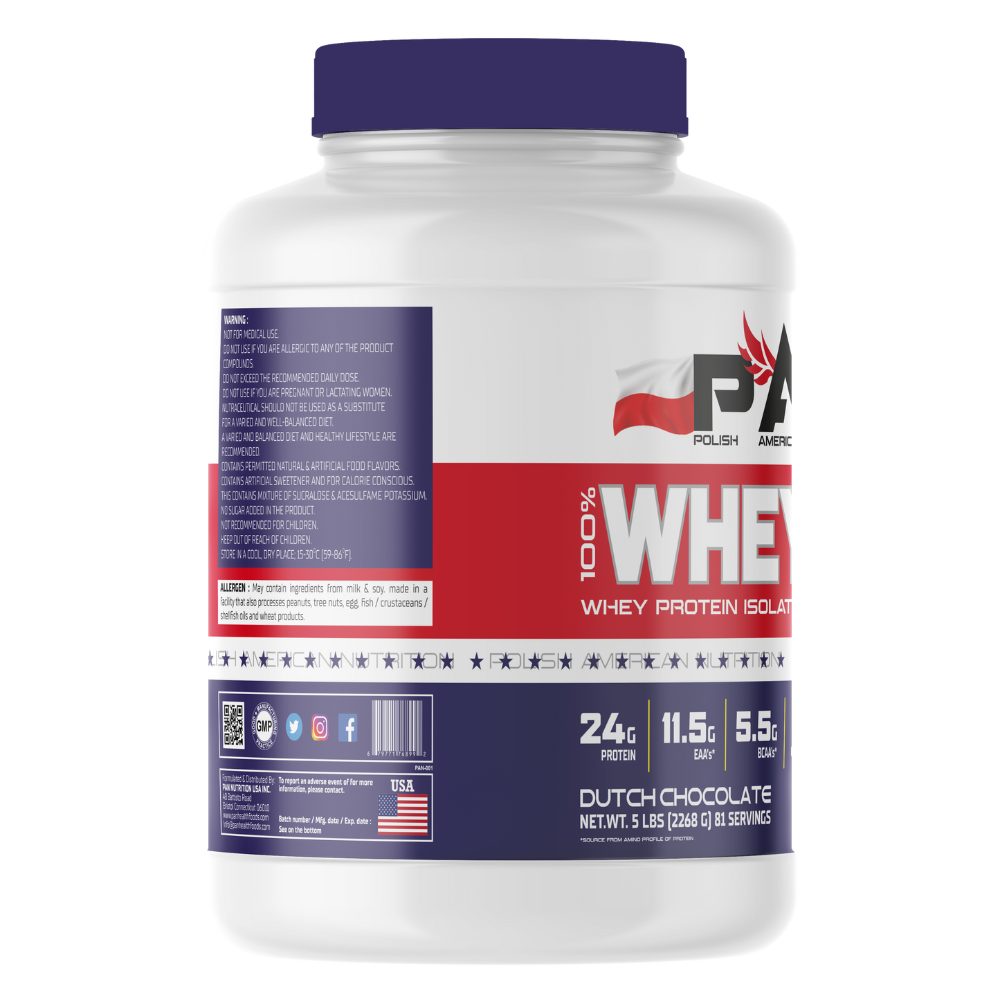 Pan Nutrition 100% Whey PRO 2268g | 81 Servings